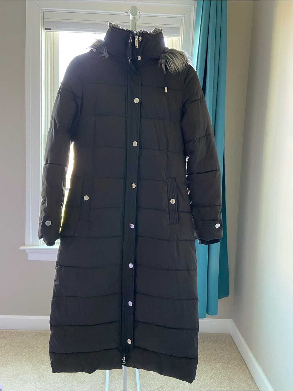 Nautica Puffer Coat with Faux Fur Trim
